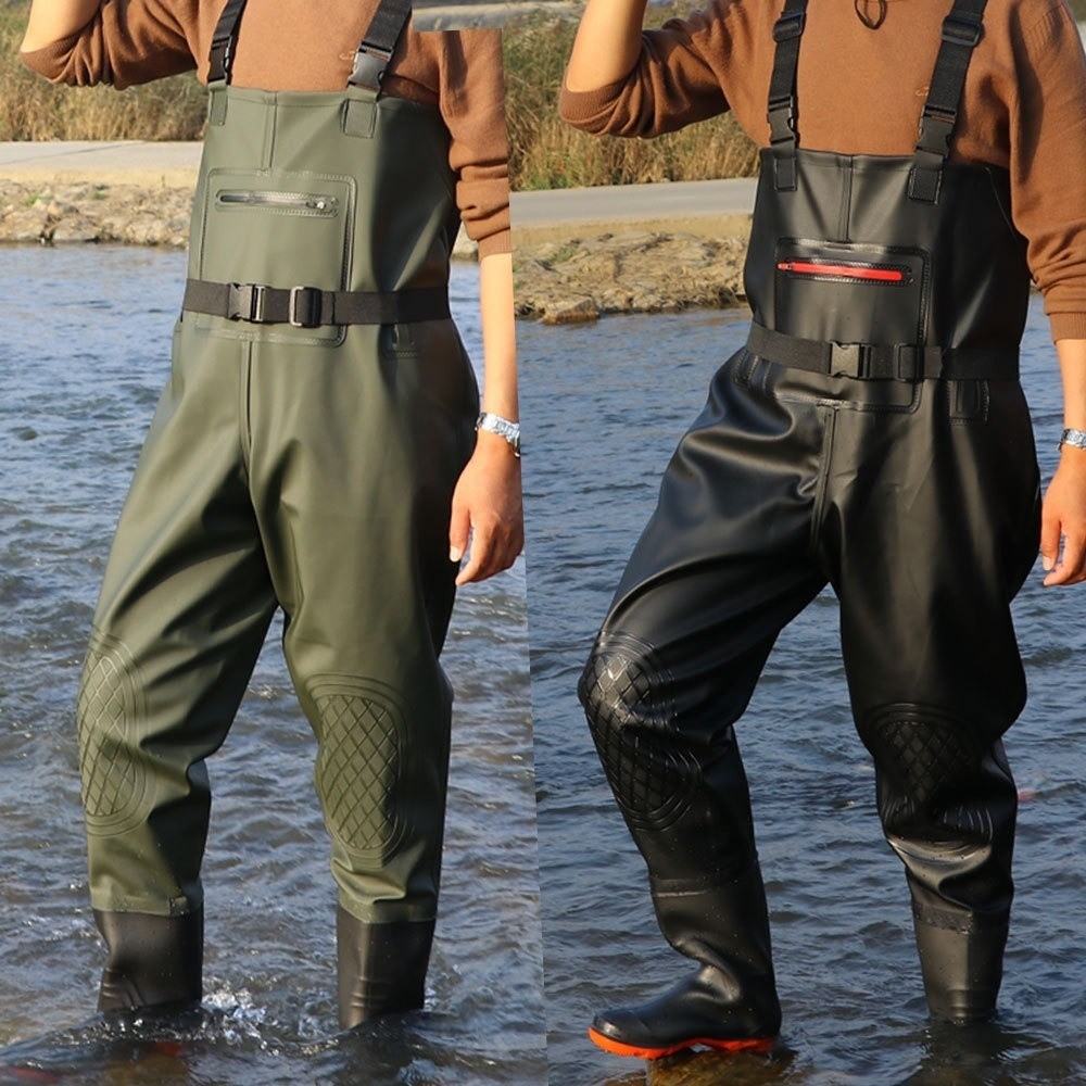 بدلة صيد متينة من مادة PVC مقا - مراجعة Fishing Pants Waterproof وسعره