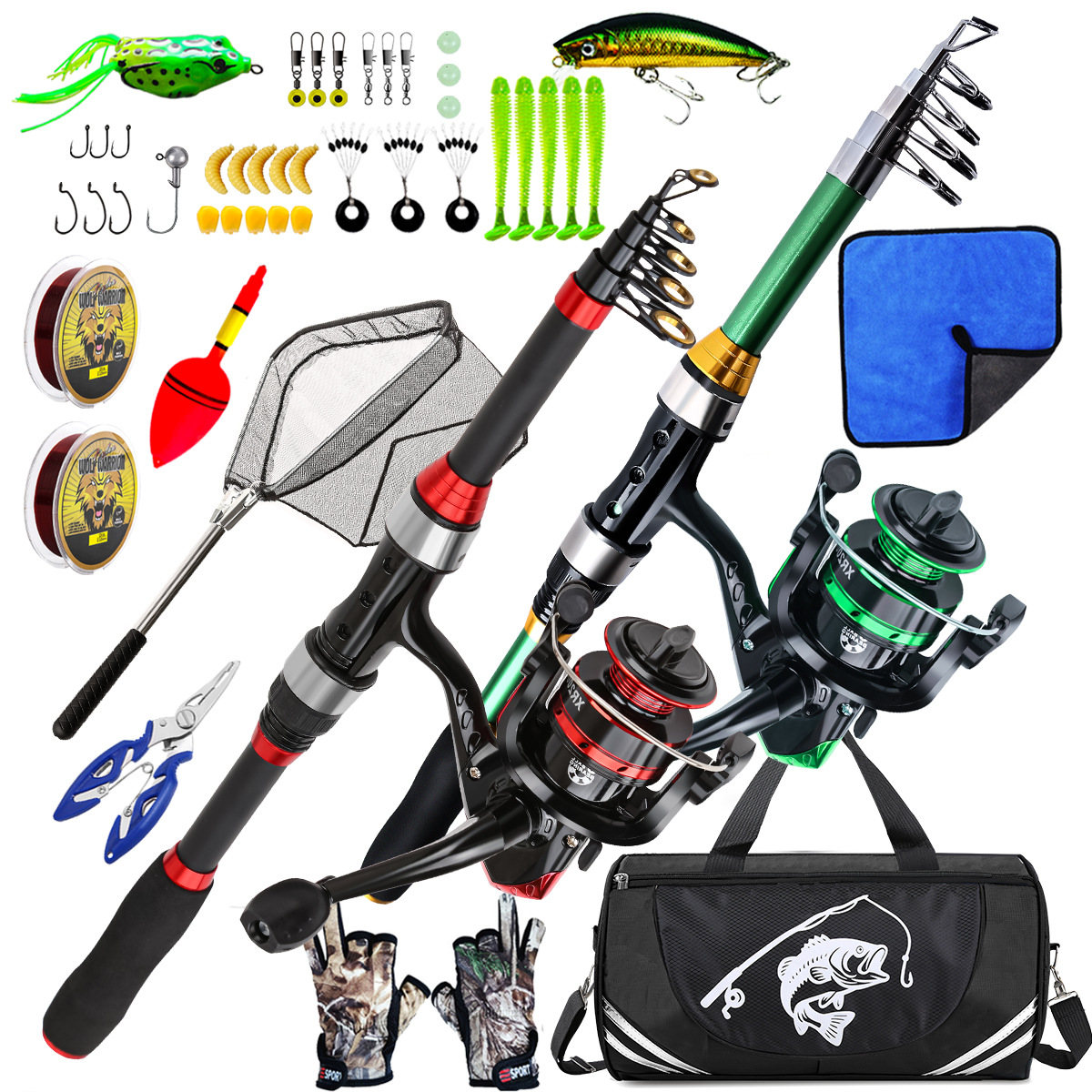 طقم صيد كامل: صنارة صيد تلسكوب - مراجعة Fishing Gloves وسعره