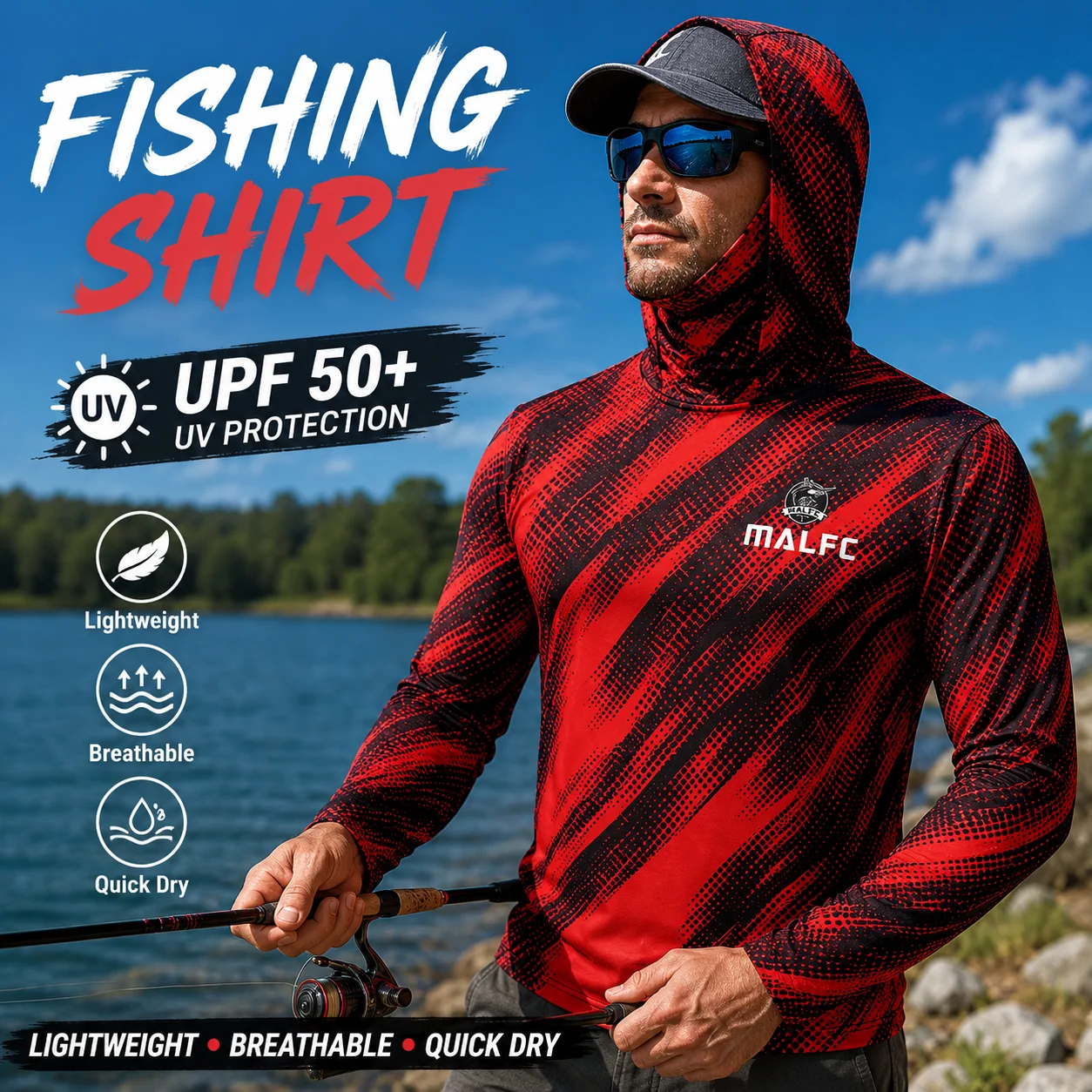 قميص صيد رجالي بأكمام طويلة مع - مراجعة Fishing Mask Sun Protection وسعره