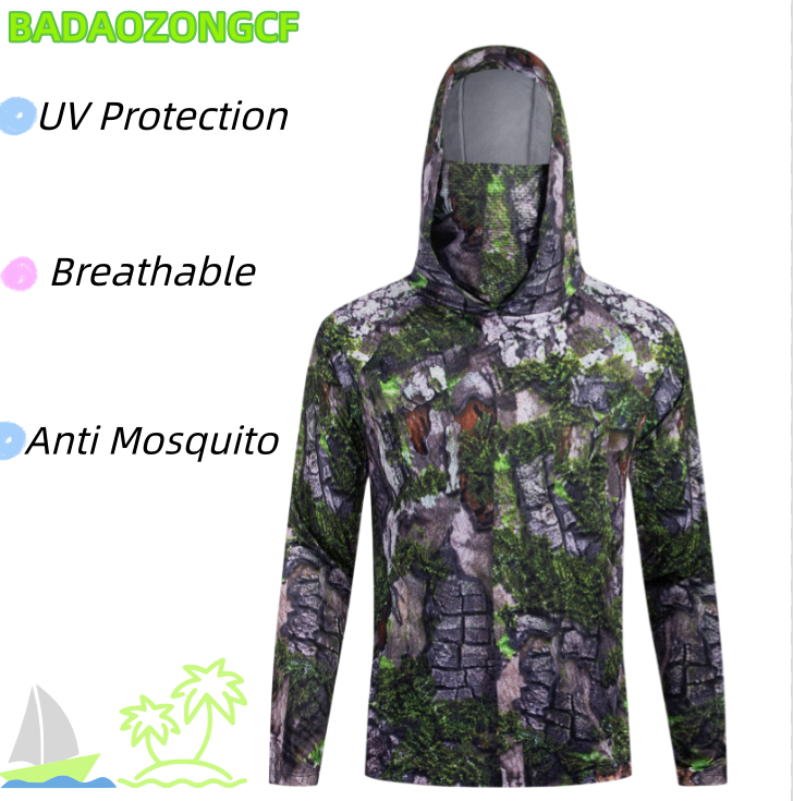قمصان صيد بقلنسوة للرجال، حماي - مراجعة Fishing Shirt Uv Protection وسعره